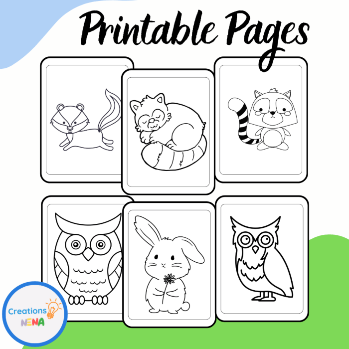 Cute woodland animal coloring pages printable