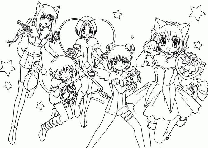 Anime coloring pages for