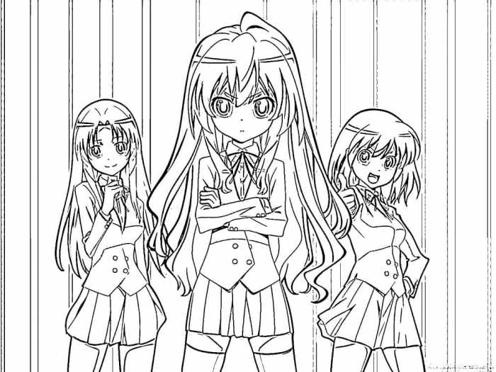 Anime coloring pages girls toradora