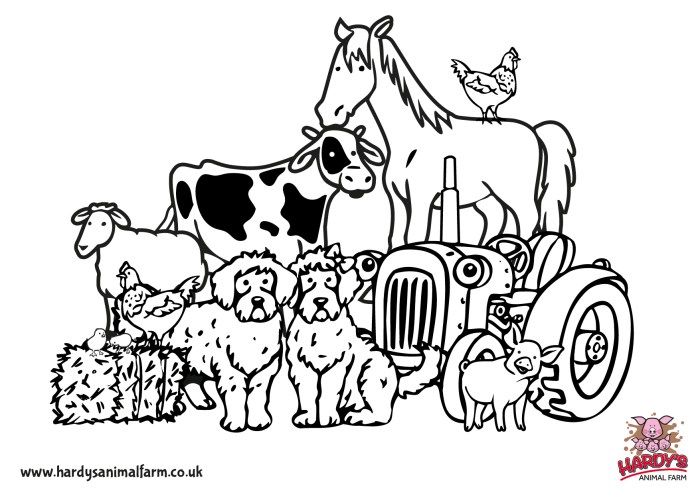 Cute farm animals coloring pages