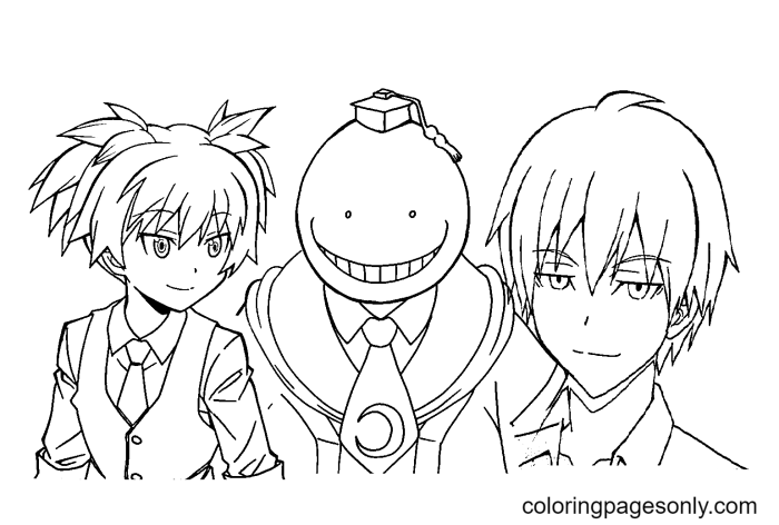 Anime assassination classroom coloring pages