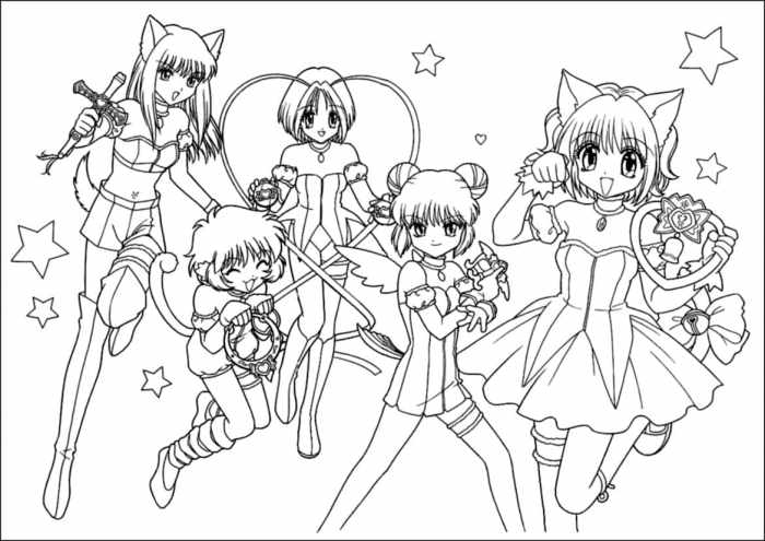 Anime coloring pages tokyo mew mew