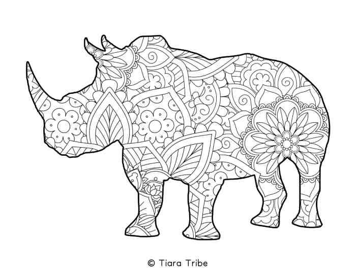 Coloring pages of animals mandala