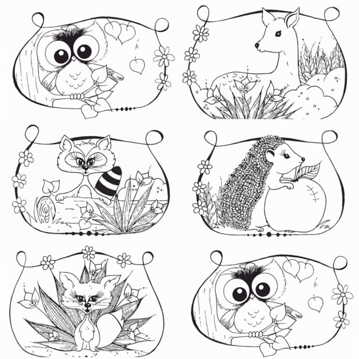 Cute woodland animal coloring pages printable