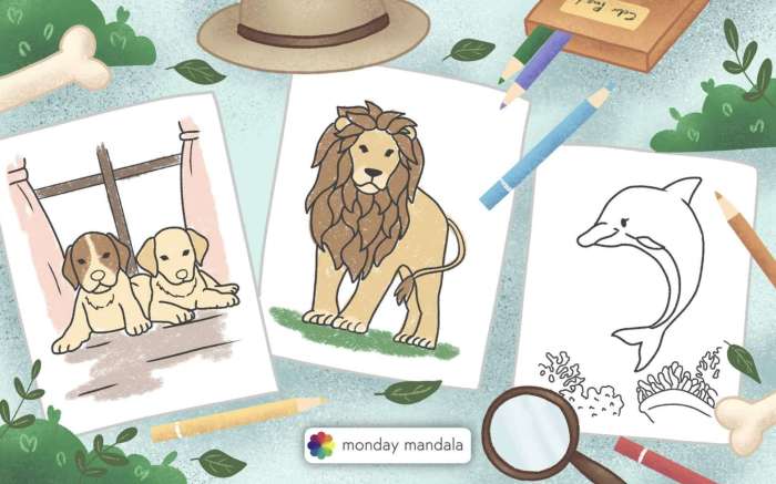 Animal coloring pages free for kids