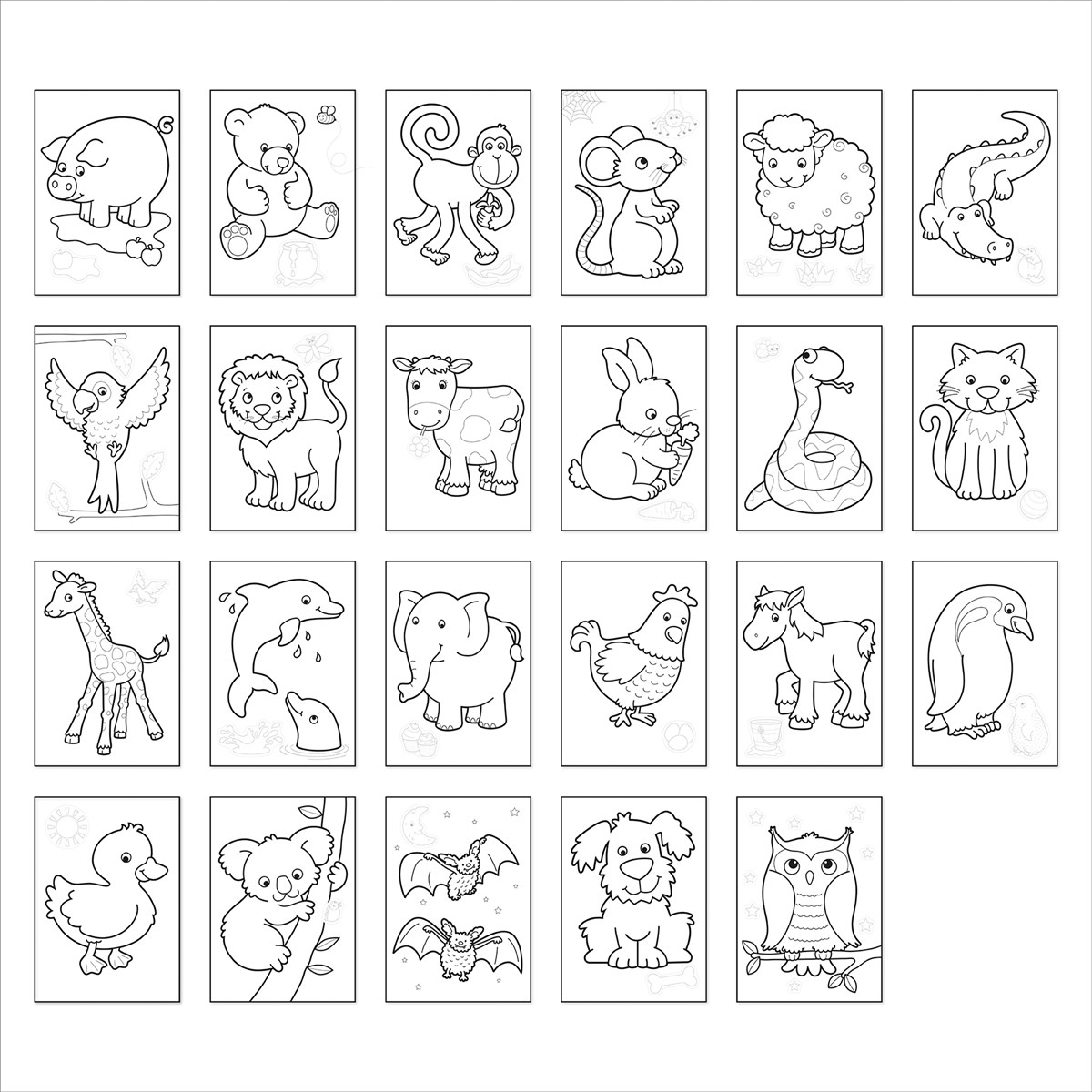 Coloring book with animals