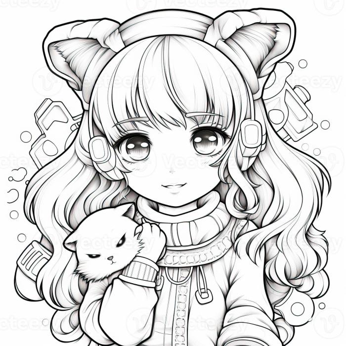 Anime character coloring picture