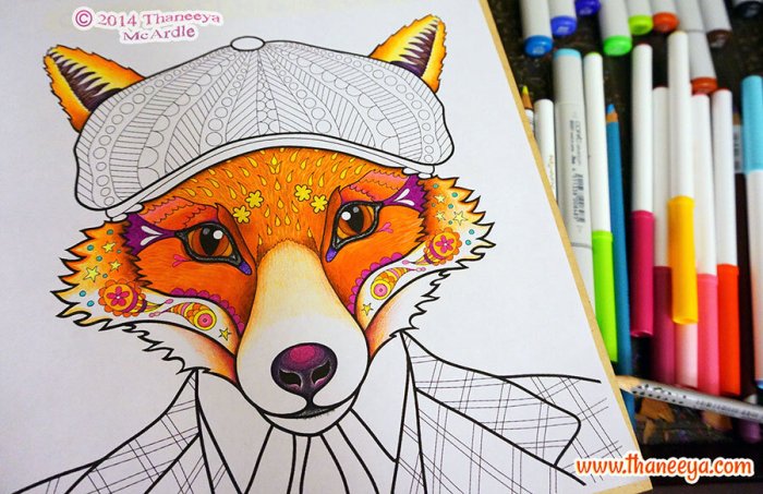 Dapper animals coloring book