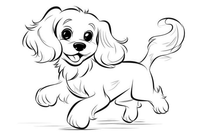 Animated dog coloring pages