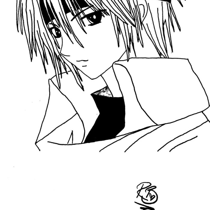 Anime boy and coloring pages