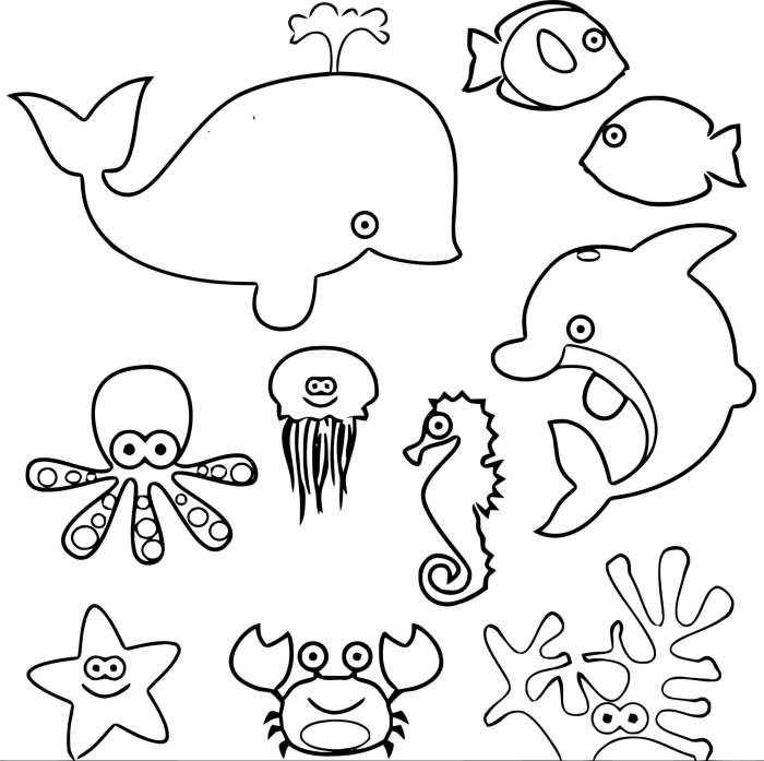 Coloring pictures of sea animals