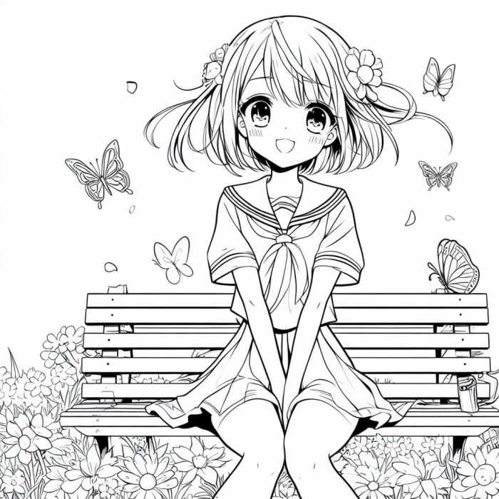 Cute anime coloring pages for girls