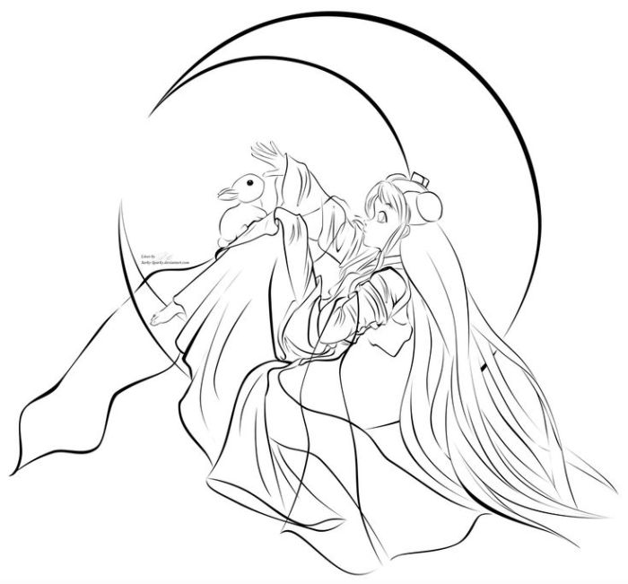 Anime goddess coloring pages