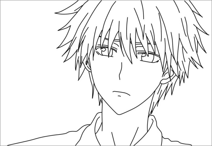 Anime emo boy coloring pages