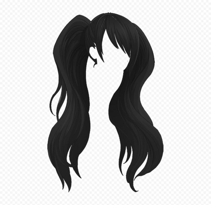 Anime hair coloring black simple