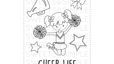 Anime coloring cheer cheerleader