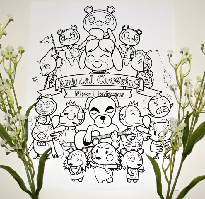 Animal crossing new horizons coloring page