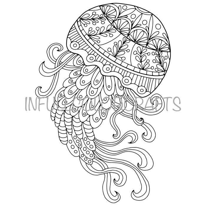 Animated jellyfish coloring pages