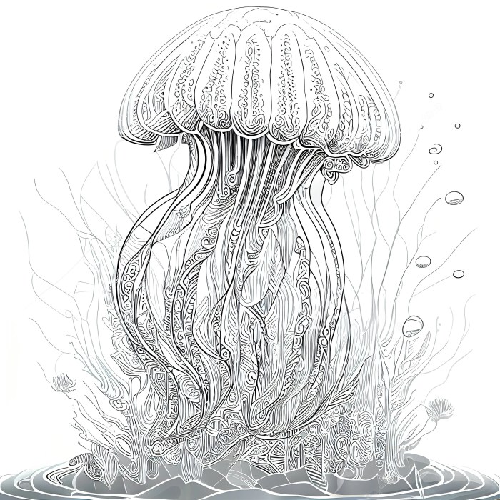 Animated jellyfish coloring pages