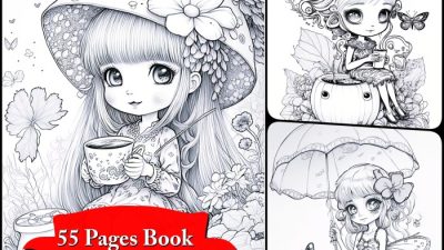 Anime coloring books for teens book 5