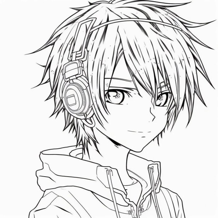 Anime boy coloring pictures