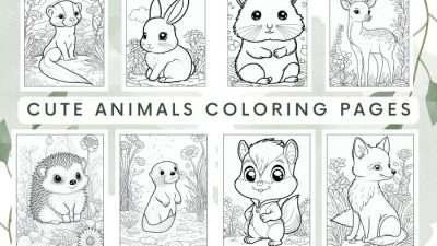 Cute Animal Coloring Page Printable