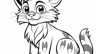 Animated Wildcat Coloring Pages