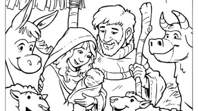 Nativity animals coloring pages