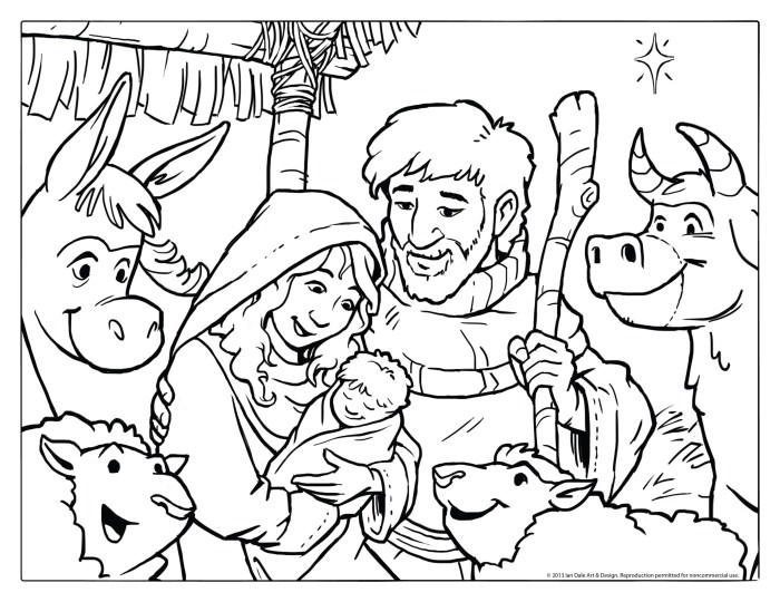 Nativity animals coloring pages