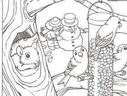 Free Coloring Pages Winter Animals