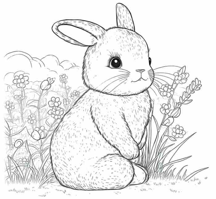 Animated bunny coloring pages