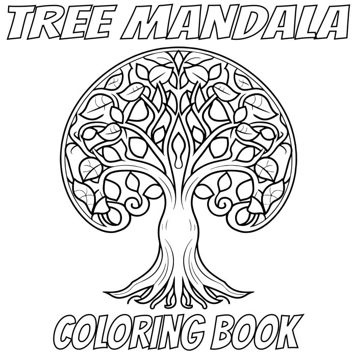 Coloring book tree for kids