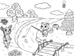 Animal Crossing New Horizons Coloring Page Boom