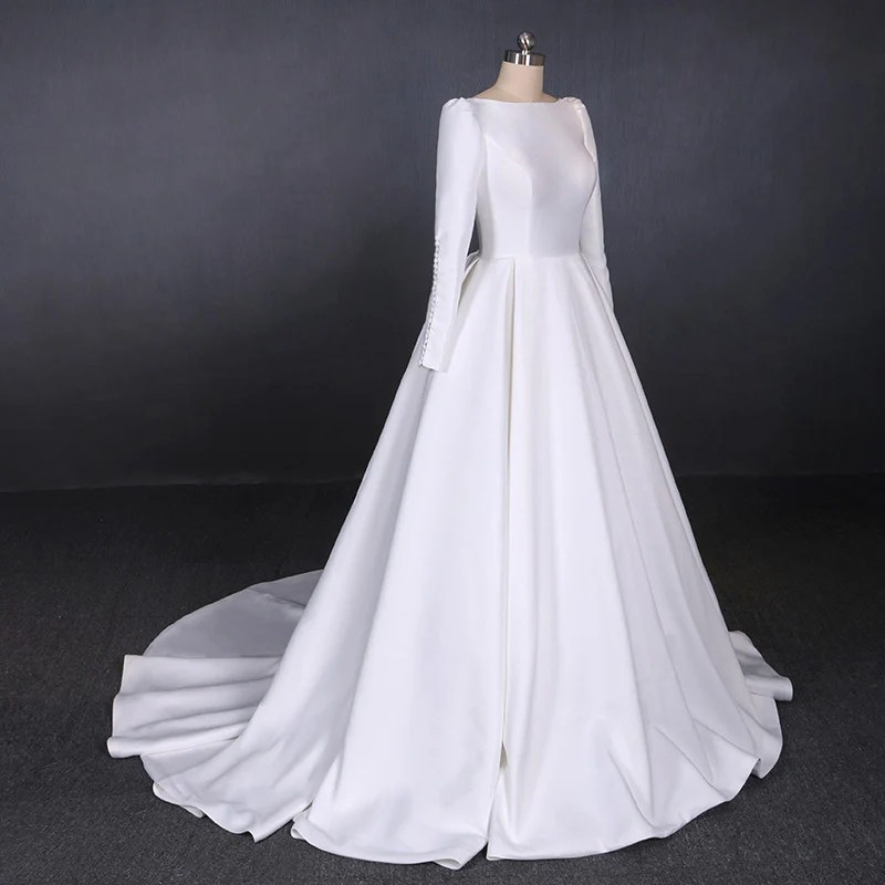 Satin wedding dress sleeves