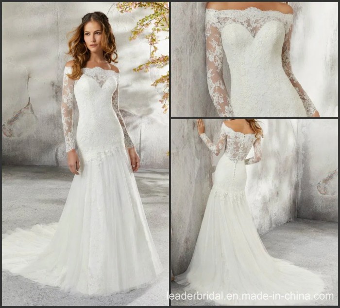 Plus size long sleeve wedding dress