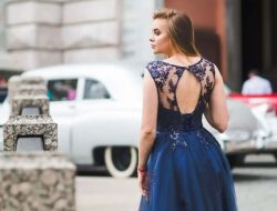 Long Navy Blue Dresses for Wedding