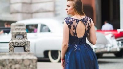 Long Navy Blue Dresses for Wedding