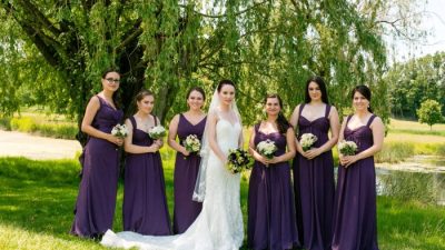 Dark purple dresses for wedding guests