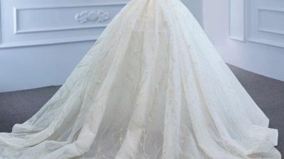 Sequin ball gown wedding dress