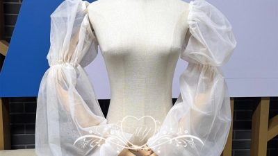 Tulle wedding dress sleeves