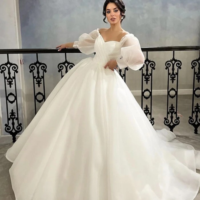 Wedding dress with bell sleeves