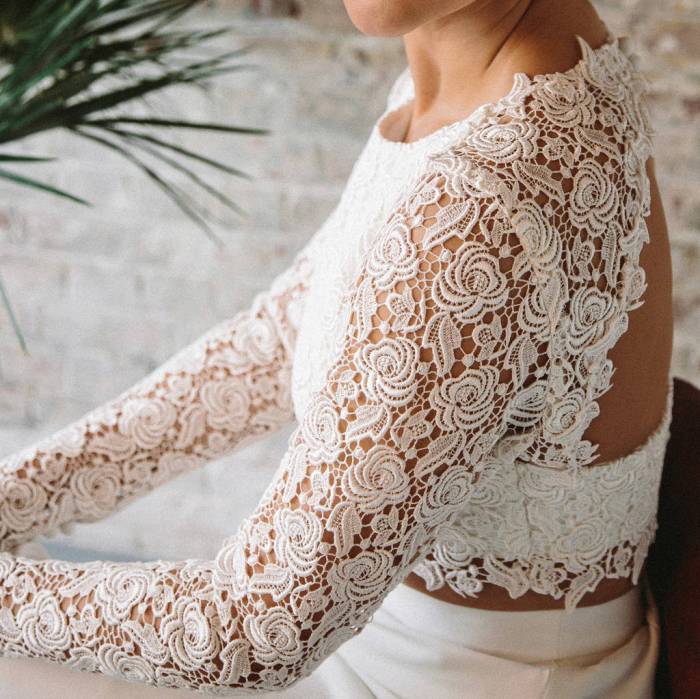 Wedding dress lace sleeve dresses long white sleeves sleeved winter gorgeous bridal most obsessed day berta tamara gruner chicwedd re