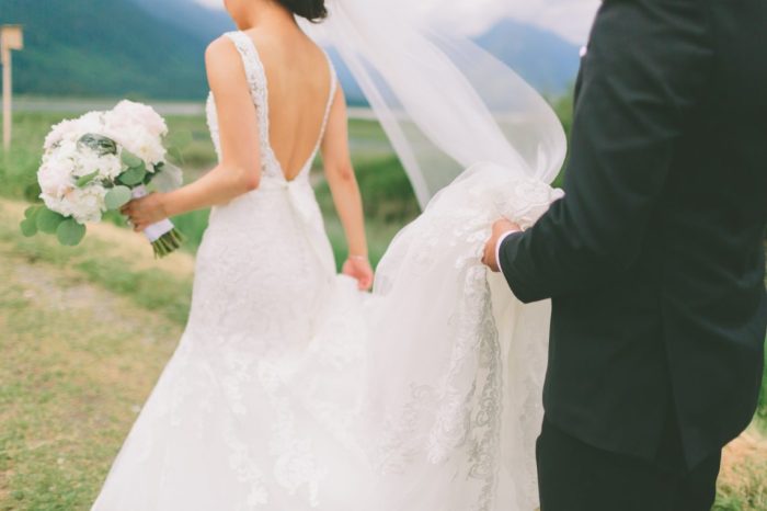 Wearing a white dress to a wedding